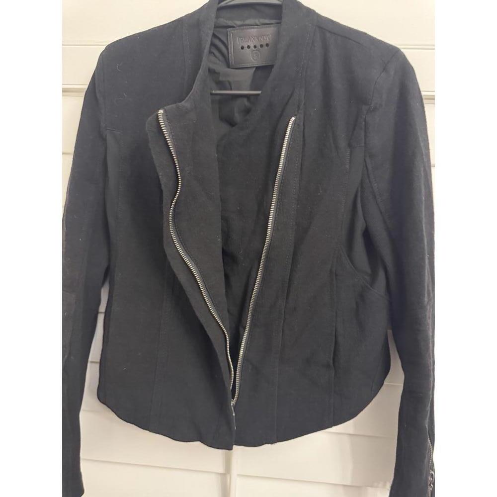 Blank NYC black womens moto jacket with mesh arm panels double zipper size - Picture 3 of 8